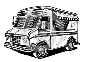 Food truck logo template.