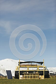 Food truck on a mountain