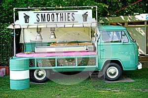 Food truck selling smoothies