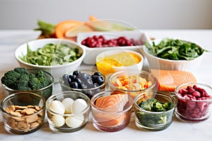 food types portioned for a balanced pregnancy diet