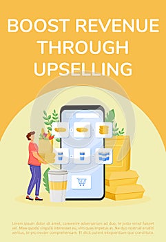 Food upselling poster flat vector template
