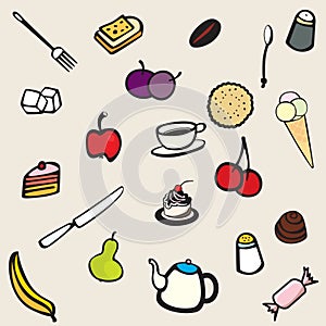 Food and utensils