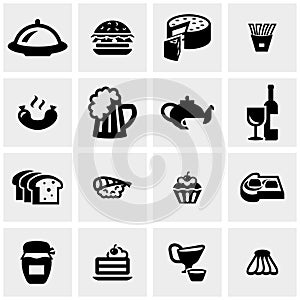 Food vector icons set on gray