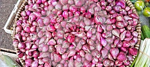 Food, Vegetables, Freshly harvested shallots, ready to be processed into food ingredients or seasonings