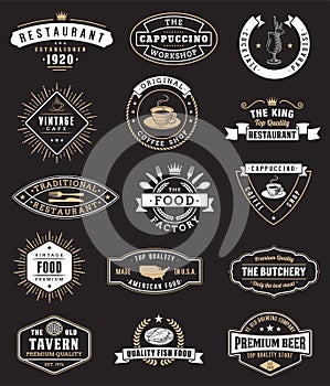 Food vintage design elements, logos, badges