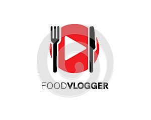 Food Vlogger, Blogger and Food Review Logo Vector
