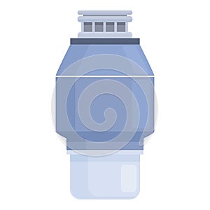 Food waste disposer wash icon cartoon . Eco bag