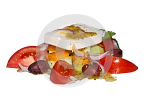 Food on a white background. Isolate PNG. Salad. meat. cheese.