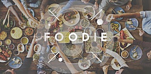 Foodie Food Eating Party Celebration Concept photo