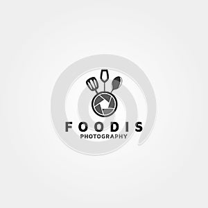 Foodies Photography Vector logo design template