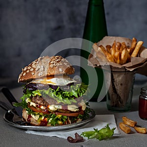 Foodporn Beef Burger, Junk Food