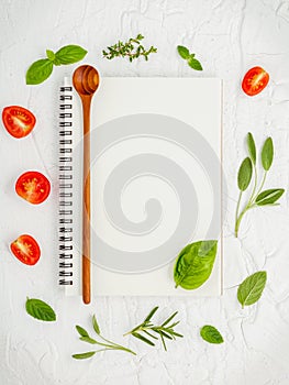 Foods background and Food menu design . Various herbs ingredient