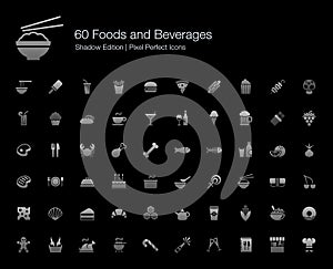 Foods and Beverages Pixel Perfect Icons Shadow Edition.