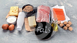 Foods rich in fats photo