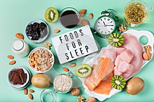 Foods rich in sleep promoting hormone melatonin and tryptophan