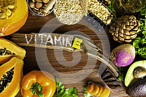 Foods rich in vitamin E such as wheat germ oil or olive oil, dried apricots, pine nuts, papaya,hazelnuts, almonds, pumpkin,rosehip