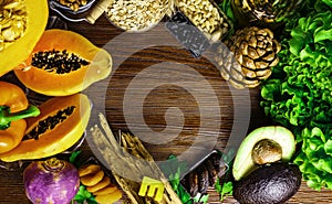 Foods rich in vitamin E such as wheat germ oil or olive oil, dried apricots, pine nuts, papaya,hazelnuts, almonds, pumpkin,rosehip