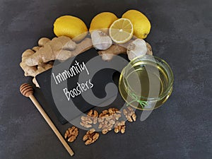 Foods to naturally boost immune system. Natural homemade remedies to fight colds, flu, cough. Immune-boosting food.