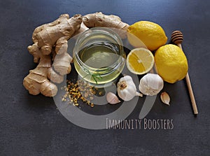 Foods to naturally boost immune system. Natural homemade remedies to fight colds, flu, cough. Immune-boosting food.