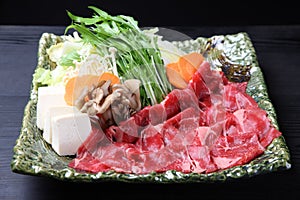 Foodstuff of beef shabu shabu