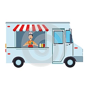 Foodtruck restaurant isolated