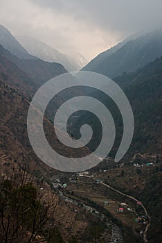 Foogy Mountains Layer in Himalayas - Himachal, India