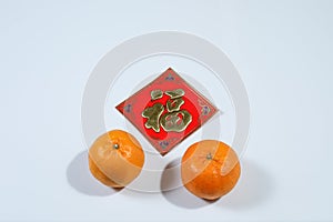 Fook, one of the most auspicious Chinese New Year greetings decorated with Oranges