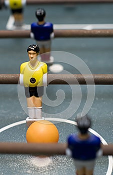 Foosball game close up vertical