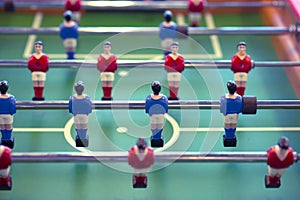 Foosball table closeup