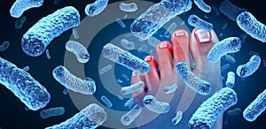 Foot Bacteria Concept photo