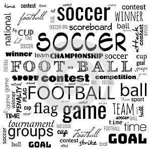 foot ball word cloud,text,word cloud use for banner, painting, motivation, web-page, website background, t-shirt & shirt printing