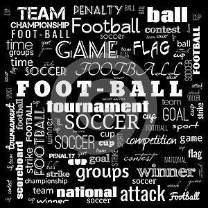 foot ball word cloud,text,word cloud use for banner, painting, motivation, web-page, website background, t-shirt & shirt printing
