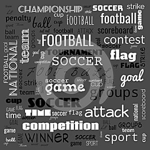 foot ball word cloud,text,word cloud use for banner, painting, motivation, web-page, website background, t-shirt & shirt printing