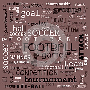 foot ball word cloud,text,word cloud use for banner, painting, motivation, web-page, website background, t-shirt & shirt printing