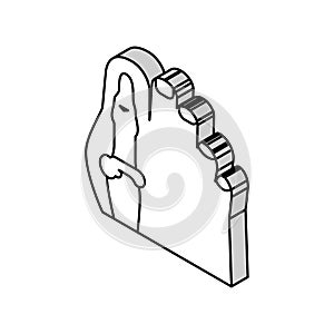 foot big toe bone gout isometric icon vector illustration