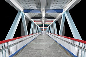 Foot bridge at night