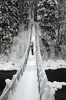 Foot-bridge Oulanka National Park. Finland.