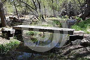 Foot bridge over a stream