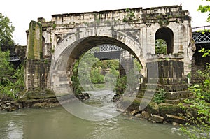 Ponte Rotto and Tiber River - landmark attraction in Rome, Italy photo