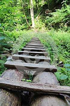 Foot bridge, Via ferrata of Mountain rescue service near Martin town