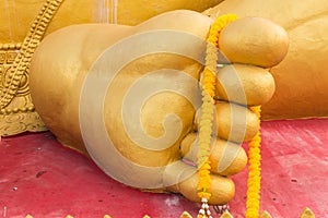 Foot of Golden statue of Ganesha