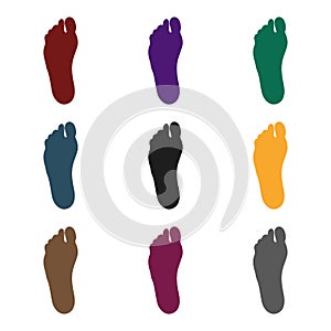 Foot icon in black style isolated on white background. Part of body symbol stock vector illustration.