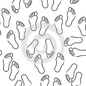Foot imprint seamless pattern