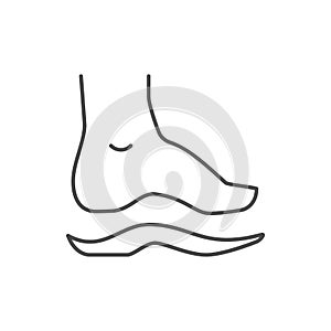 Foot and insole line icon