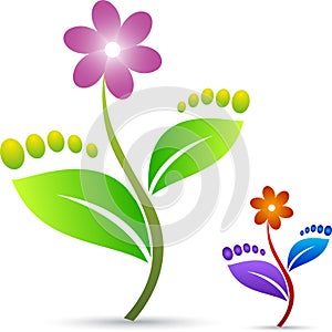 Foot leaf with flower