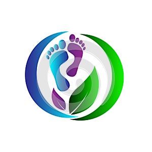 Foot logo with leaf