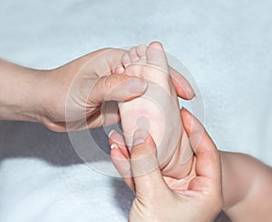 Foot massage a baby