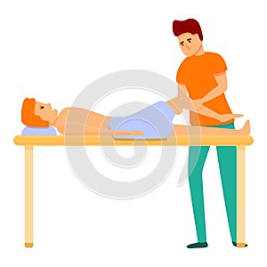 Foot massagist icon, cartoon style photo