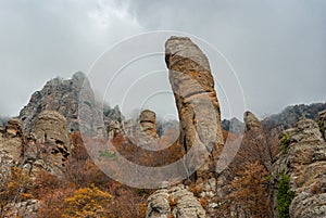 The foot of mountain Demerdzhi in the Valley of Ghosts photo