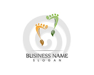 Foot nature leaf logo design illustration
